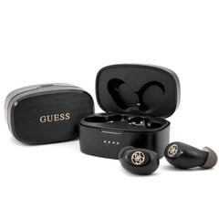 Guess GUTWSJL4GBK Stereo Bluetooth 5.0 Bezvadu Hi-Fi Austiņas ar HD Mik un Uzlādes Maku Melnas cena un informācija | Austiņas | 220.lv