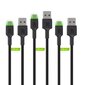 Green Cell USB-C kabeļu komplekts 3x QC 3.0 1.20 m cena un informācija | Savienotājkabeļi | 220.lv