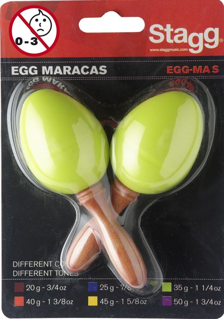 Plastmasas marakasi Stagg EGG-MA S/GR cena un informācija | Perkusijas | 220.lv