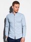 Vīriešu krekls ar garām piedurknēm Ombre K542, zils cena un informācija | Vīriešu krekli | 220.lv