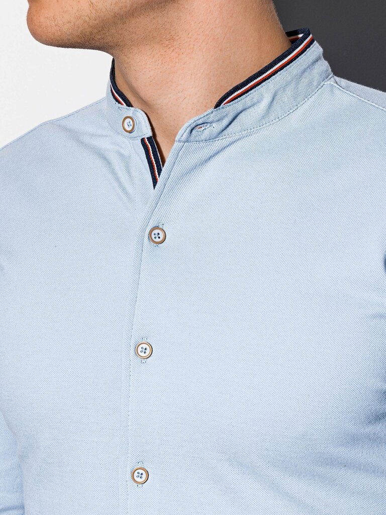 Vīriešu krekls ar garām piedurknēm Ombre K542, zils cena un informācija | Vīriešu krekli | 220.lv