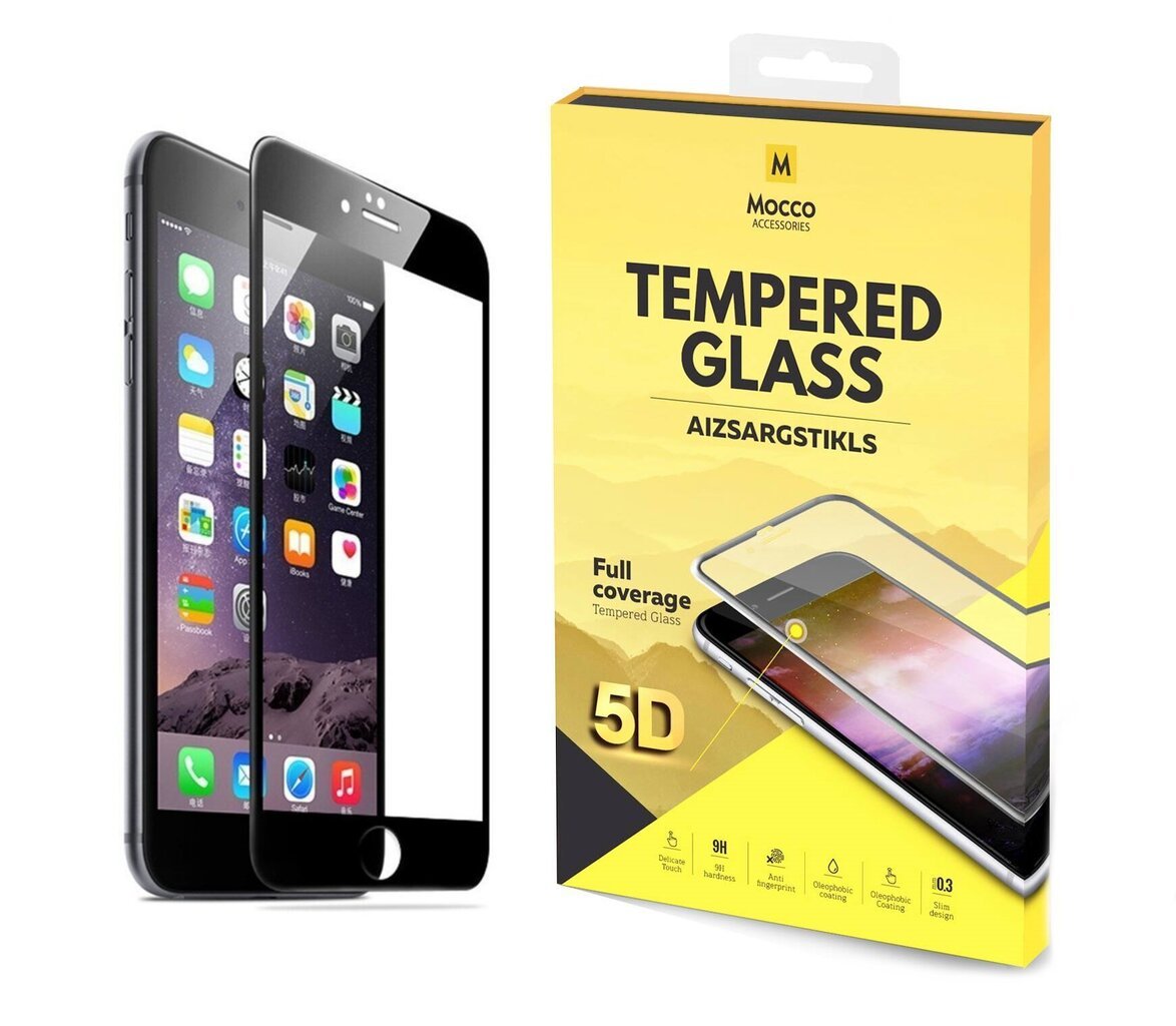 Mocco Full Glue 5D Signature Edition Tempered Glass Aizsargstikls Pilnam Ekrānam Apple iPhone 7 / 8 Melns цена и информация | Ekrāna aizsargstikli | 220.lv