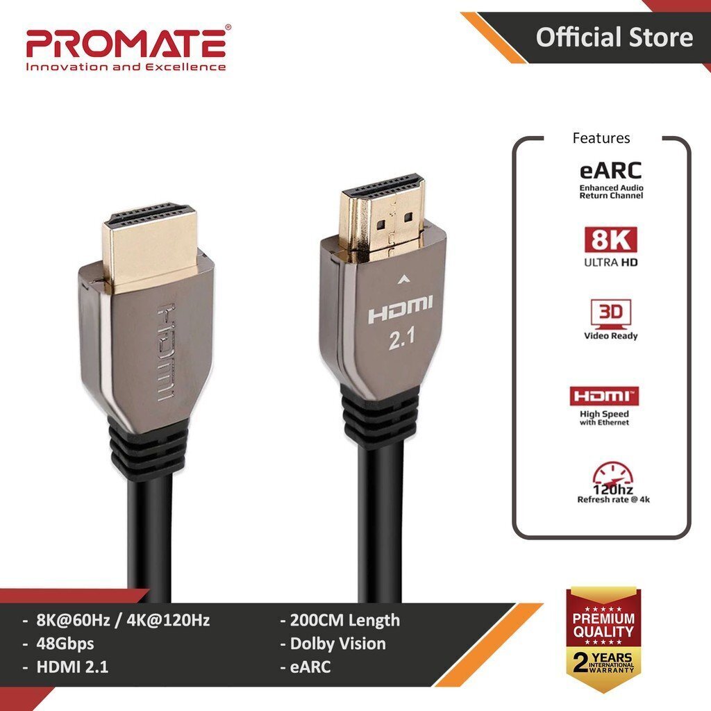 Kabelis - PROMATE PROLINK8K-200 ULTRAHD 8K HDR HDMI 2m цена и информация | Kabeļi un vadi | 220.lv