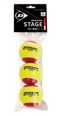 Tenisa bumbiņas Dunlop STAGE 3 RED 3-polybag cena un informācija | Dunlop Mēbeles un interjers | 220.lv