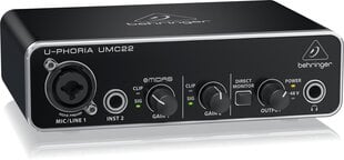 Звуковая карта Behringer UMC22 цена и информация | Звуковые карты | 220.lv