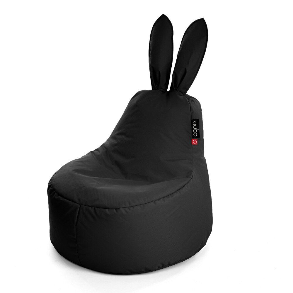 Bērnu sēžammaiss Qubo™ Baby Rabbit Pop Fit, gobelēns, melns cena un informācija | Sēžammaisi, klubkrēsli, pufi bērniem | 220.lv