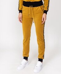 Женские бархатные спортивные брюки с дизайнерской лентой, SNP61021 Желтые цена и информация | Брюки | 220.lv
