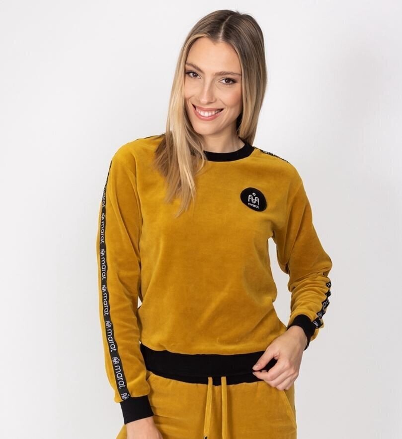 Samta džemperis sievietēm ar dizaina lentu SNP21106, dzeltens cena un informācija | Jakas sievietēm | 220.lv