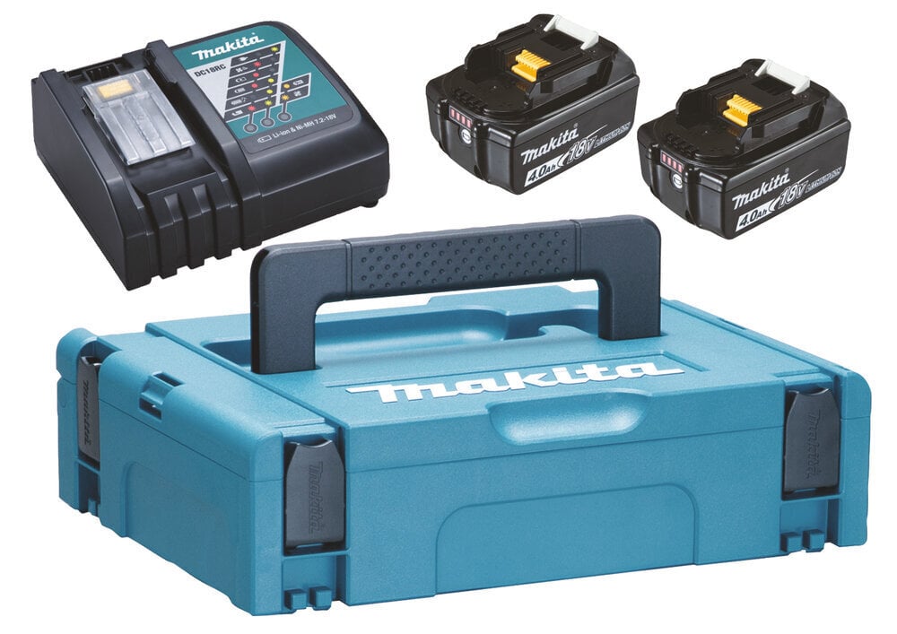 Lādēšanas komplekts Makita 18V, 2XBL1840, DC18RC, MAKPAC цена и информация | Skrūvgrieži, urbjmašīnas | 220.lv