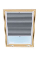 Plisēts aizkars jumta logam Velux, 114x140 cm, Pelēks B-308000 cena un informācija | Rullo žalūzijas | 220.lv