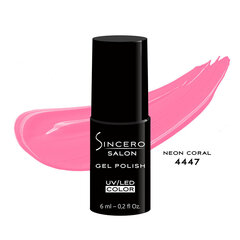 Gela nagu laka "Sincero Salon", 6 ml, NEON CORAL, 4447 cena un informācija | Nagu lakas, stiprinātāji | 220.lv