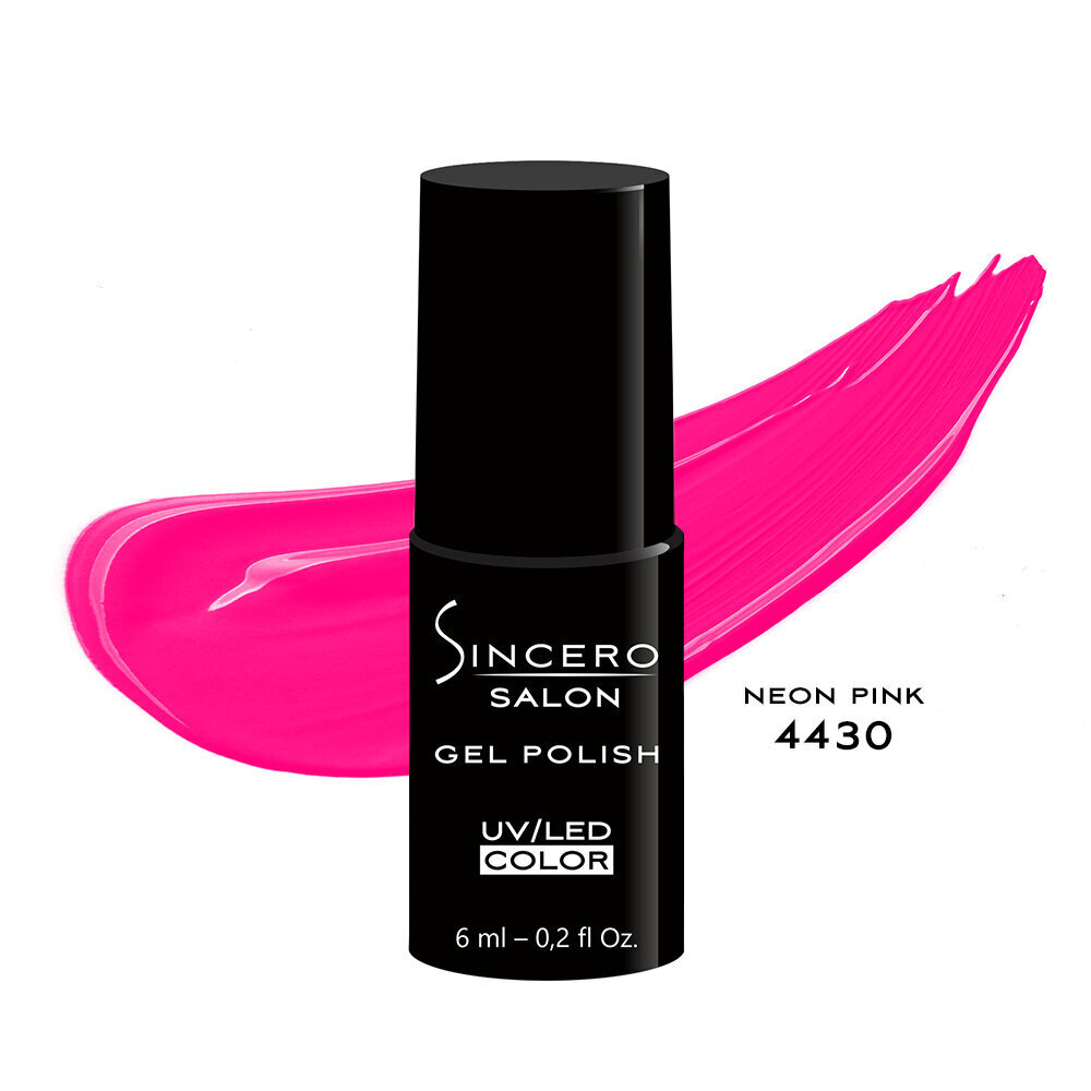 Gēla nagu laka Sincero Salon Neon Pink 4430, 6 ml cena un informācija | Nagu lakas, stiprinātāji | 220.lv
