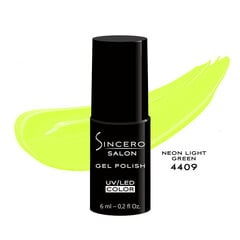 Gēla nagu laka Sincero Salon, Neon Light Green 4409, 6 ml cena un informācija | Nagu lakas, stiprinātāji | 220.lv