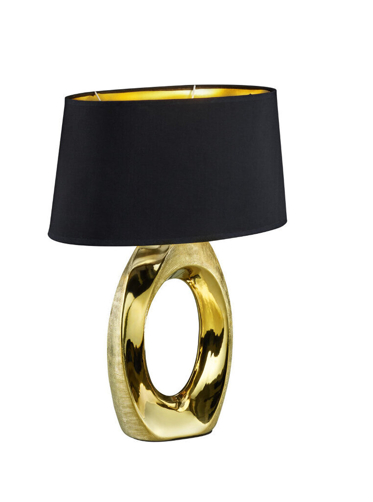 Galda gaismeklis Taba 52 cm E27, zelta/melns cena un informācija | Galda lampas | 220.lv
