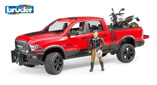 Машина с мотоциклом и водителем Bruder Dodge RAM цена и информация | Игрушки для мальчиков | 220.lv