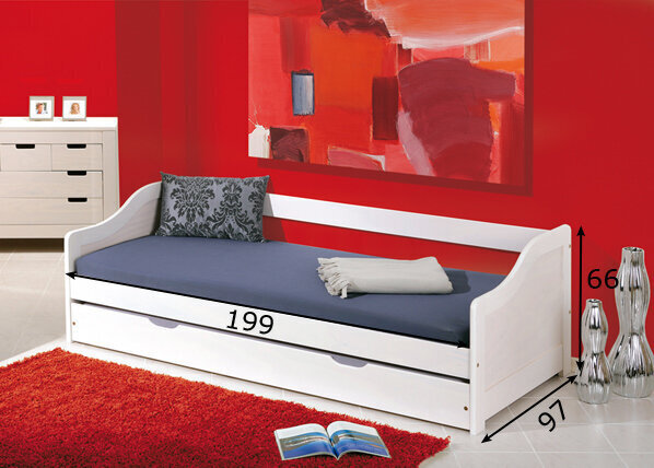 2-vietīgs gultas komplekts Leonie, baltā krāsā цена и информация | Gultas | 220.lv