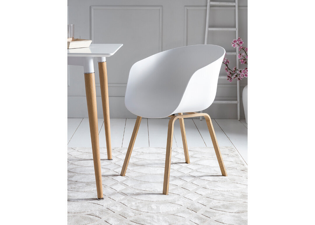Krēslu komplekts, 2 gab., baltā krāsā cena un informācija | Virtuves un ēdamistabas krēsli | 220.lv