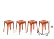 Metāla taburešu komplekts Reema, 4 gab., vara krāsā cena un informācija | Virtuves un ēdamistabas krēsli | 220.lv
