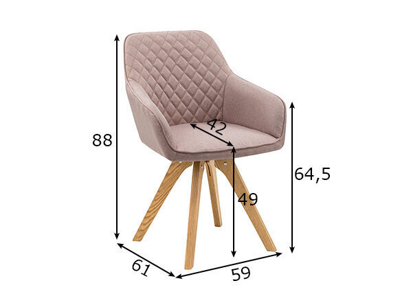 Krēslu komplekts, 2 gab., rozā cena un informācija | Virtuves un ēdamistabas krēsli | 220.lv