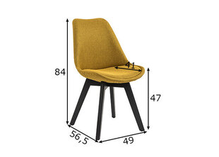 Krēslu komplekts, 2 gab., dzeltens cena un informācija | Virtuves un ēdamistabas krēsli | 220.lv