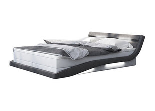 Gulta ar matraci, 180 x 200 cm, ar LED apgaismojumu, balta/pelēka цена и информация | Кровати | 220.lv
