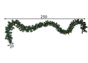 Vītne Canadian ar LED diodēm 250 cm cena un informācija | Ziemassvētku dekorācijas | 220.lv