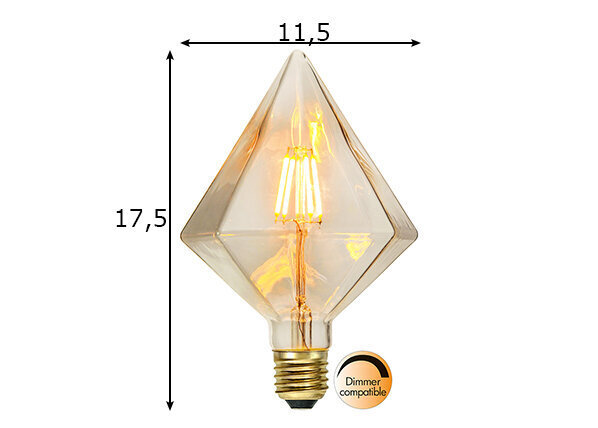 Dekoratīvā dimanta formas LED spuldze ar cokolu E27, 1,65 W/100 lm cena un informācija | Spuldzes | 220.lv