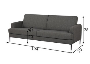Dīvāns, antracīta toņa cena un informācija | Dīvāni | 220.lv