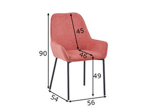Ēdamistabas krēslu komplekts, 2 gab., rozā cena un informācija | Virtuves un ēdamistabas krēsli | 220.lv