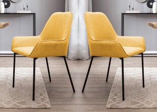 Ēdamistabas krēslu komplekts, 2 gab., sinepju dzelteni cena un informācija | Virtuves un ēdamistabas krēsli | 220.lv