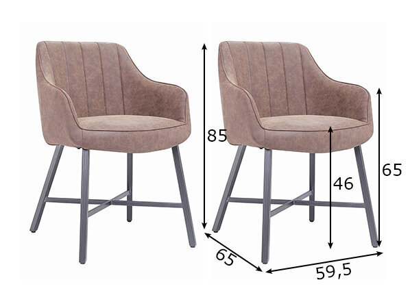 Ēdamistabas krēslu komplekts, 2 gab. cena un informācija | Virtuves un ēdamistabas krēsli | 220.lv