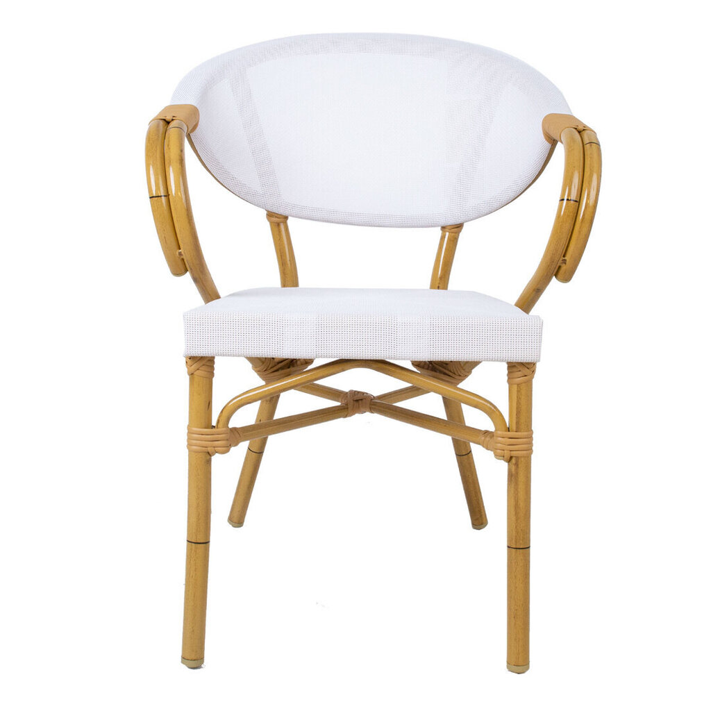 Krēsls BAMBUS 57x58xH83cm, balts цена и информация | Dārza krēsli | 220.lv