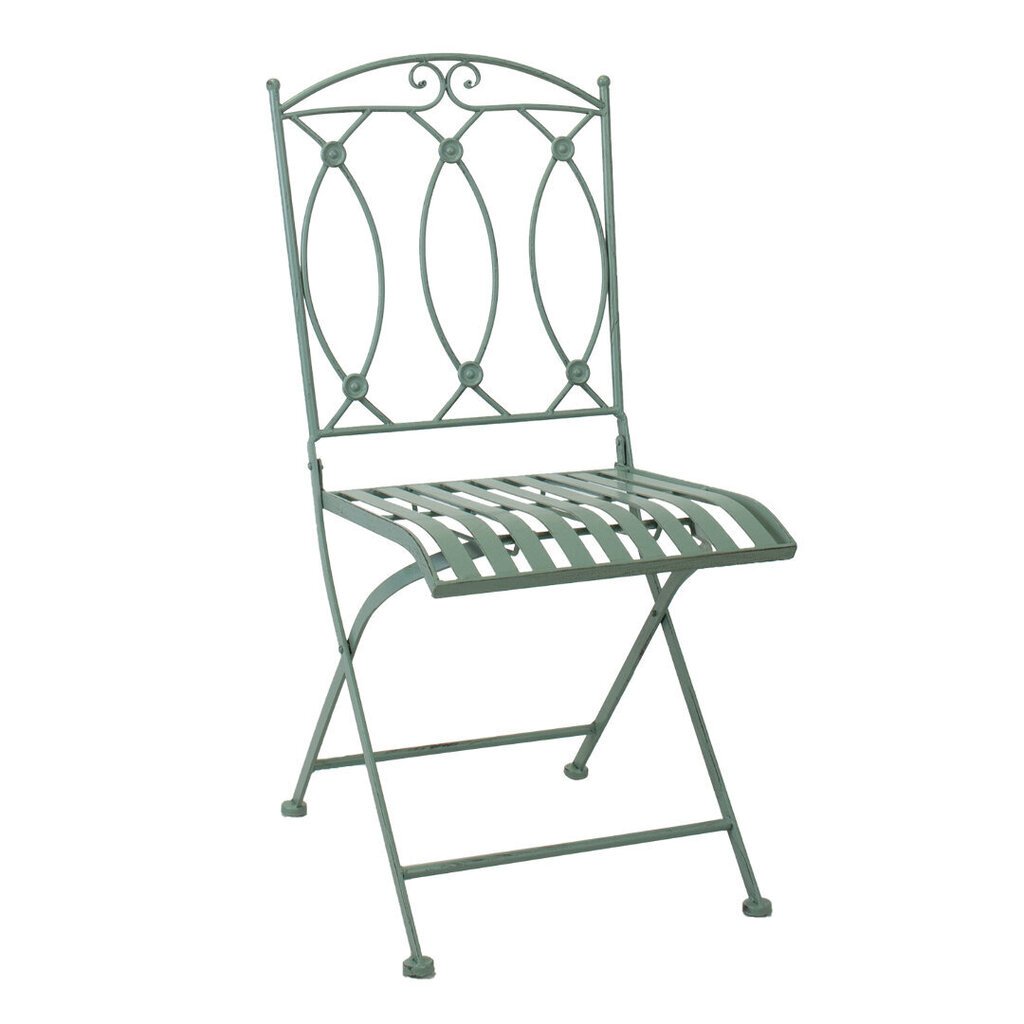 Dārza krēsls MINT saliekams 42x51xH90cm, kalts dzelzs, antīks zaļš cena un informācija | Dārza krēsli | 220.lv