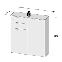Комод Sienna V, белый/белый глянцевый цвет цена и информация | Комоды | 220.lv