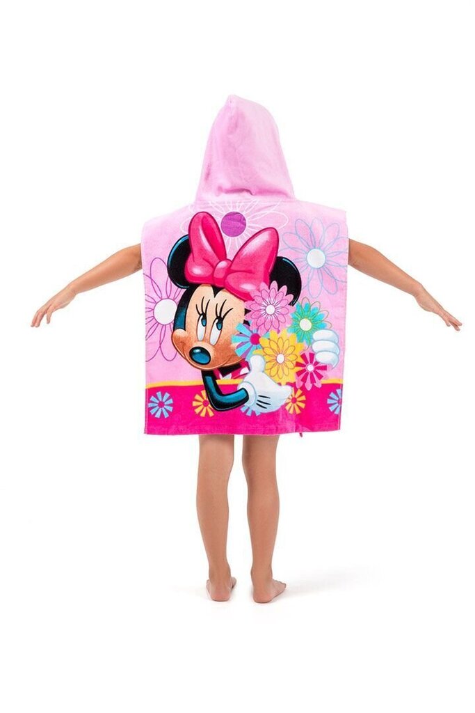 Dvielis ar kapuci Minnie Flower, 50 x 115 cm cena un informācija | Dvieļi | 220.lv