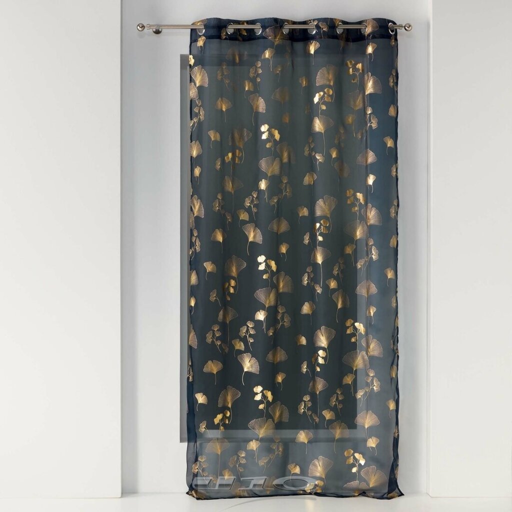 Aizkars Bloomy, zils-zeltains, 140 x 240 cm, 1 gab. cena un informācija | Aizkari | 220.lv