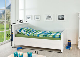 Кровать Danz 90x200, белая цена и информация | Кровати | 220.lv