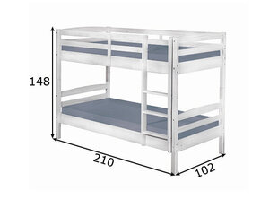 Двухъярусная кровать Annika, 90x200, белая цена и информация | Кровати | 220.lv