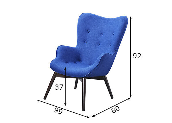 Atzveltnes krēsls, zils цена и информация | Atpūtas krēsli | 220.lv