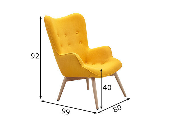 Atzveltnes krēsls, dzeltens цена и информация | Atpūtas krēsli | 220.lv