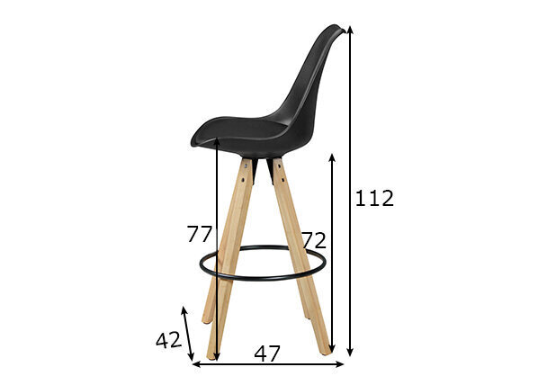Bāra krēslu komplekts Lima, 2 gab., melns цена и информация | Virtuves un ēdamistabas krēsli | 220.lv