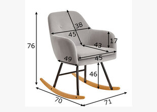 Кресло-качалка,  светло-серый цена и информация | Кресла в гостиную | 220.lv