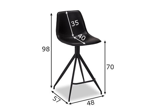 Bāra krēsli Isabel, 2 gab., melnā krāsā cena un informācija | Virtuves un ēdamistabas krēsli | 220.lv