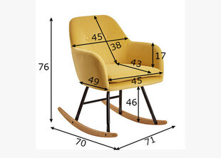 Šūpuļkrēsls, dzeltens цена и информация | Кресла в гостиную | 220.lv
