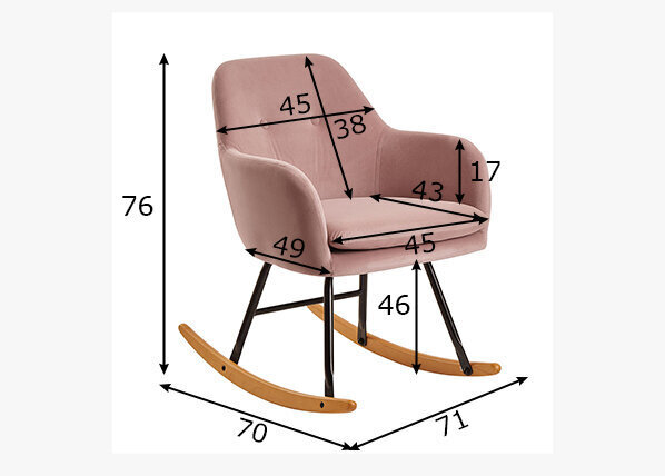 Šūpuļkrēsls, rozā cena un informācija | Atpūtas krēsli | 220.lv
