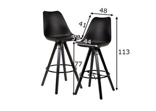 2 bāra krēslu komplekts Wohnling WL6.126, melns цена и информация | Стулья для кухни и столовой | 220.lv