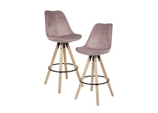 Bāra krēslu komplekts, 2 gab., rozā cena un informācija | Virtuves un ēdamistabas krēsli | 220.lv