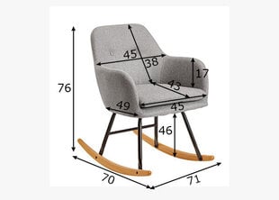 Кресло-качалка Malmo, светло-серый цена и информация | Кресла в гостиную | 220.lv