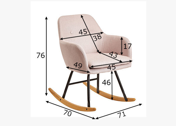 Šūpuļkrēsls Malmo, rozā цена и информация | Atpūtas krēsli | 220.lv