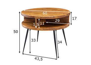 Кофейный столик Wohnling Laud, коричневый/черный цена и информация | Журнальные столики | 220.lv